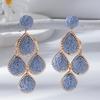 Raffia Water Drop Tassel Earrings - High-End European and American Style for Women