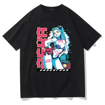 Cyberpunk Pattern Printed T-shirt Summer Women's Harajuku Cute Casual Loose Streetwear Fashion Y2K Tops T-shirt