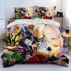 Conjunto de Roupa de Cama Anime One-Punch Man Impressão 3D Adequado para Quarto Conjunto de Capa de Edredom Com Fronhas Crianças Têxtil para Casa