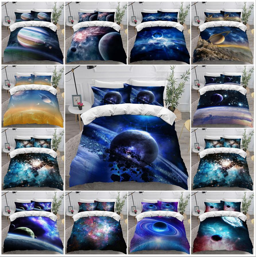 

3D Universe Planet Series Комплект постельного белья с цифровой печатью Полноразмерный пододеяльник и наволочка из 2/3 предметов из микрофибры Мягкие моющиеся украшения для дома