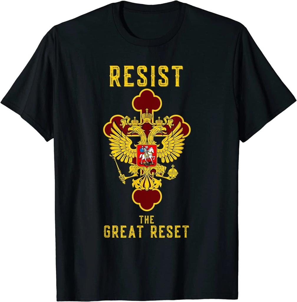 Men's and Women's T-shirts NEW LIMITED Russian Eagle Russia Resist the Great Reset Best T-Shirt S-3XL