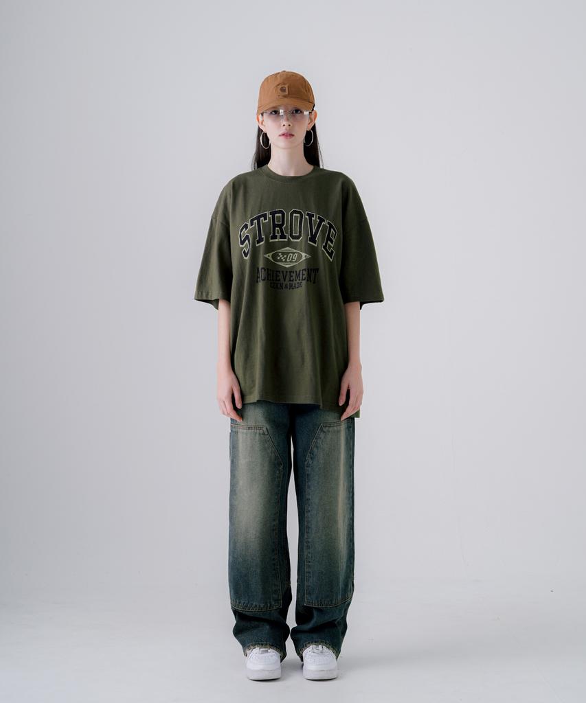 EZKATON Strobe Short Sleeve T-Shirt Khaki Kmst6774