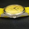 VINTAGE HMT JANATA HAND-WINDING INDIAN MENS YELLOW COLOR DIAL WATCH A702053-5 R208-a702053