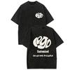 Personalizza il tuo LOGO Hip Hop Streetwear Uomo 100% Cotone Magliette Oversize Lavate Top Tee Unisex Estate Retro Marca Personalizzata