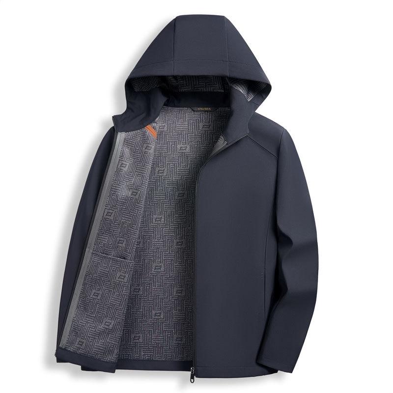 

Новая куртка в стиле business casual для мужчин Весна и Осень Спорт на открытом воздухе Водонепроницаемая Утепленная Ветрозащитная с капюшоном Мужская куртка 4XL