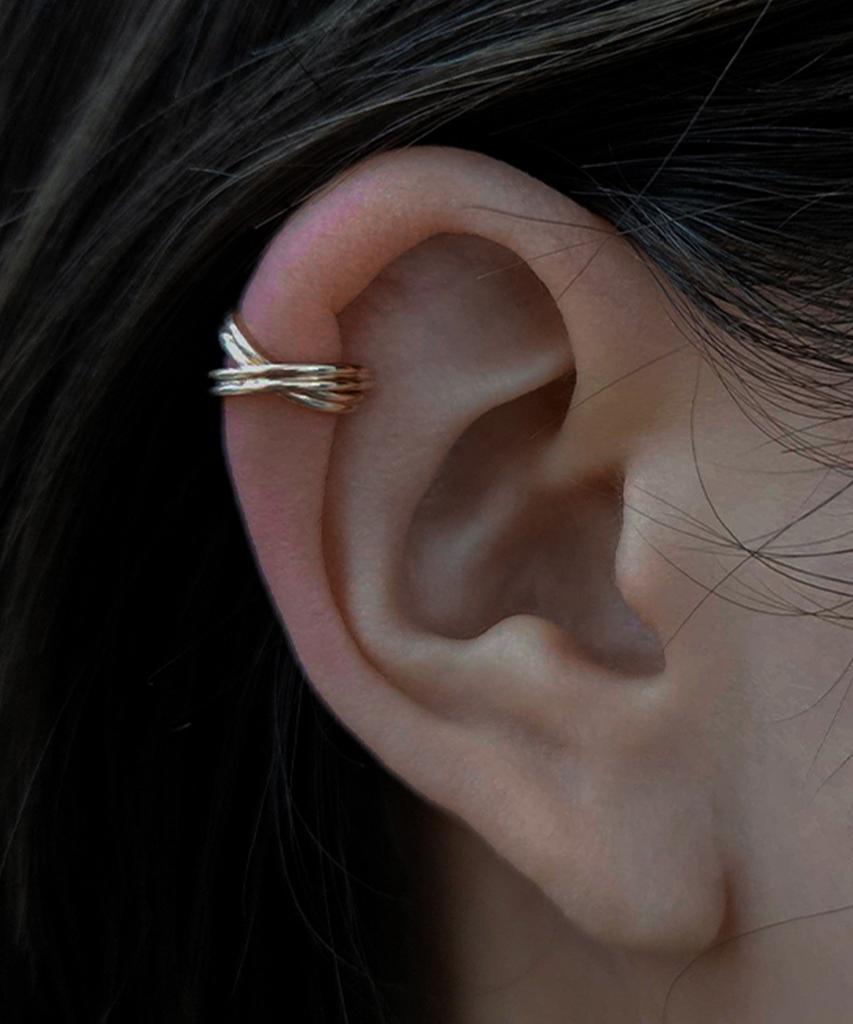 Helene Jewelry 14K Basic Ring Gold Ear Cuff