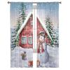 Ekorre Jul Snögubbe Presentask Tygllgardiner För Vardagsrum Sovrum Dekoration Chiffong Skir Voile Kök Fönster Draperier