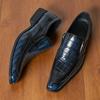 Fashion Brand Designer Men Green Blue Black Crocodile Pattern Chelsea Casual Shoes Formal Wedding Dress Homecoming Footwear