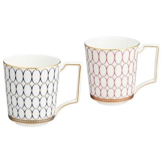 Wedgwood Officiële Bruiloftsinpakking Renaissance Goud Mokbeker Paar 300ml Roze Blauw Servies Cadeau Feest Cadeau Paar Geïmporteerd Product