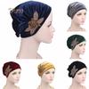 Tenfyer Beads Flower Women Cancer Chemo Velvet Hat Beanie Turban Head Wrap
