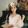 Gradient Sweet Artificial Flower Headband Energetic Wreath Boho Fluffy Flower Crown Artificial Flower Flower Wreath Bridesmaid