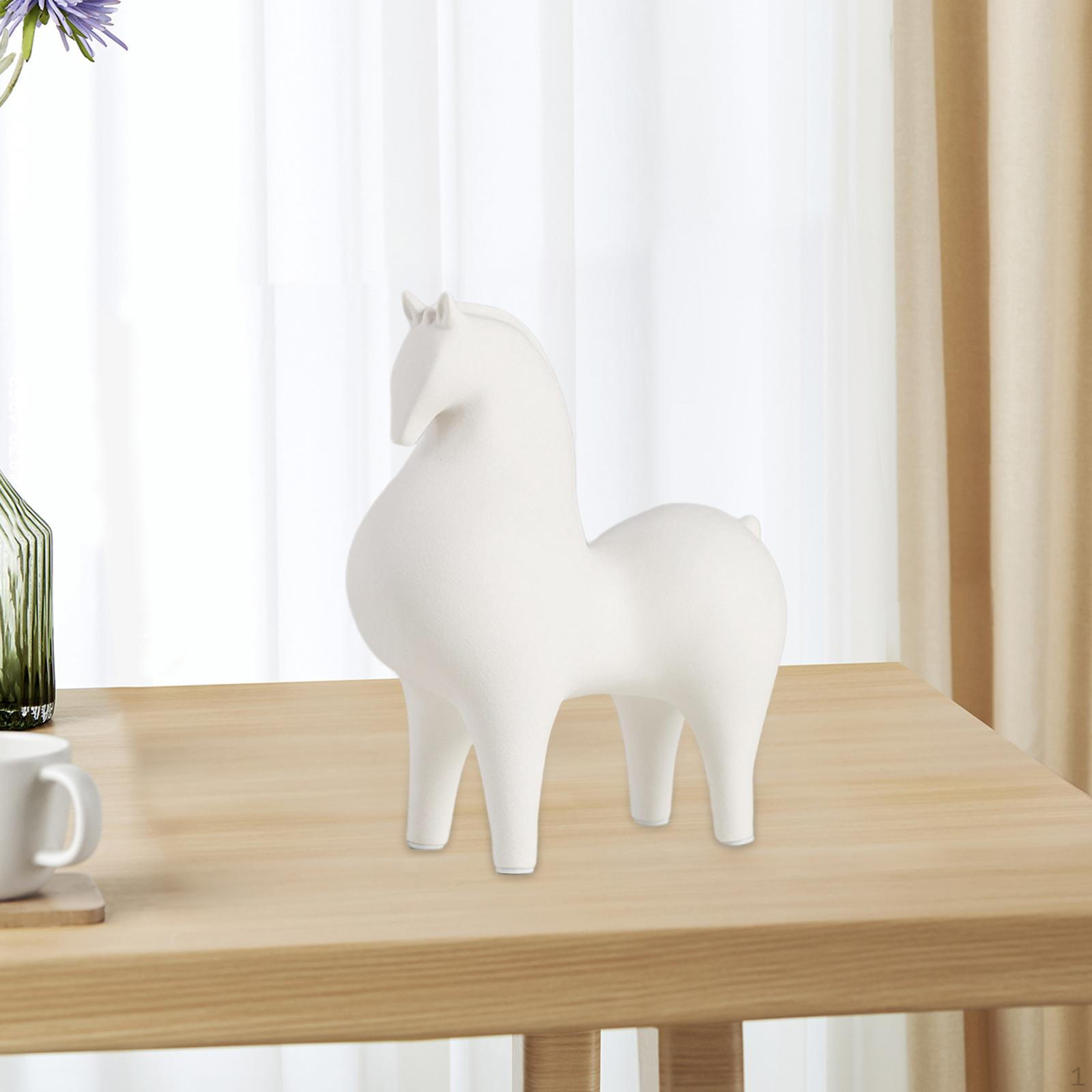 

Фигурка животного, керамическая скульптура статуи лошади, украшение стола, декор полки в гостиной для 21cmx9.5cmx23cm