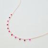 VOYONN Silver Necklace Rose Gold Setting Beads Pink 0006