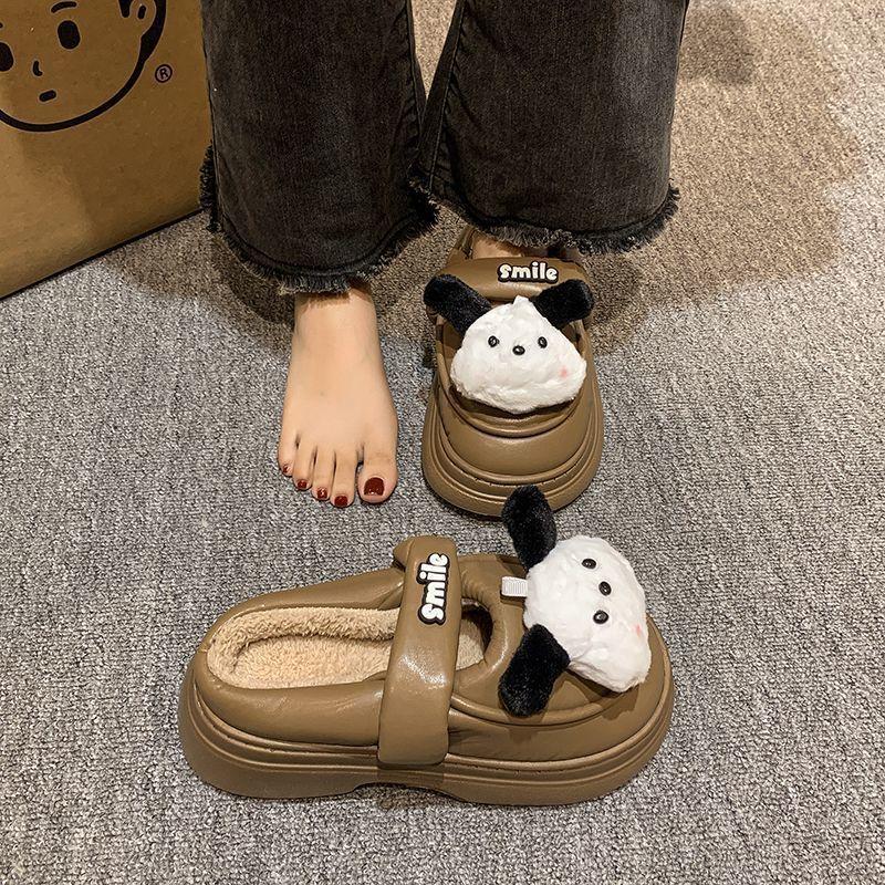 Fashion Versatile and Comfortable Bag Head Slippers Women's 2025 Autumn and Winter New Cute Cartoon Casual Wear Cool Slippers Women