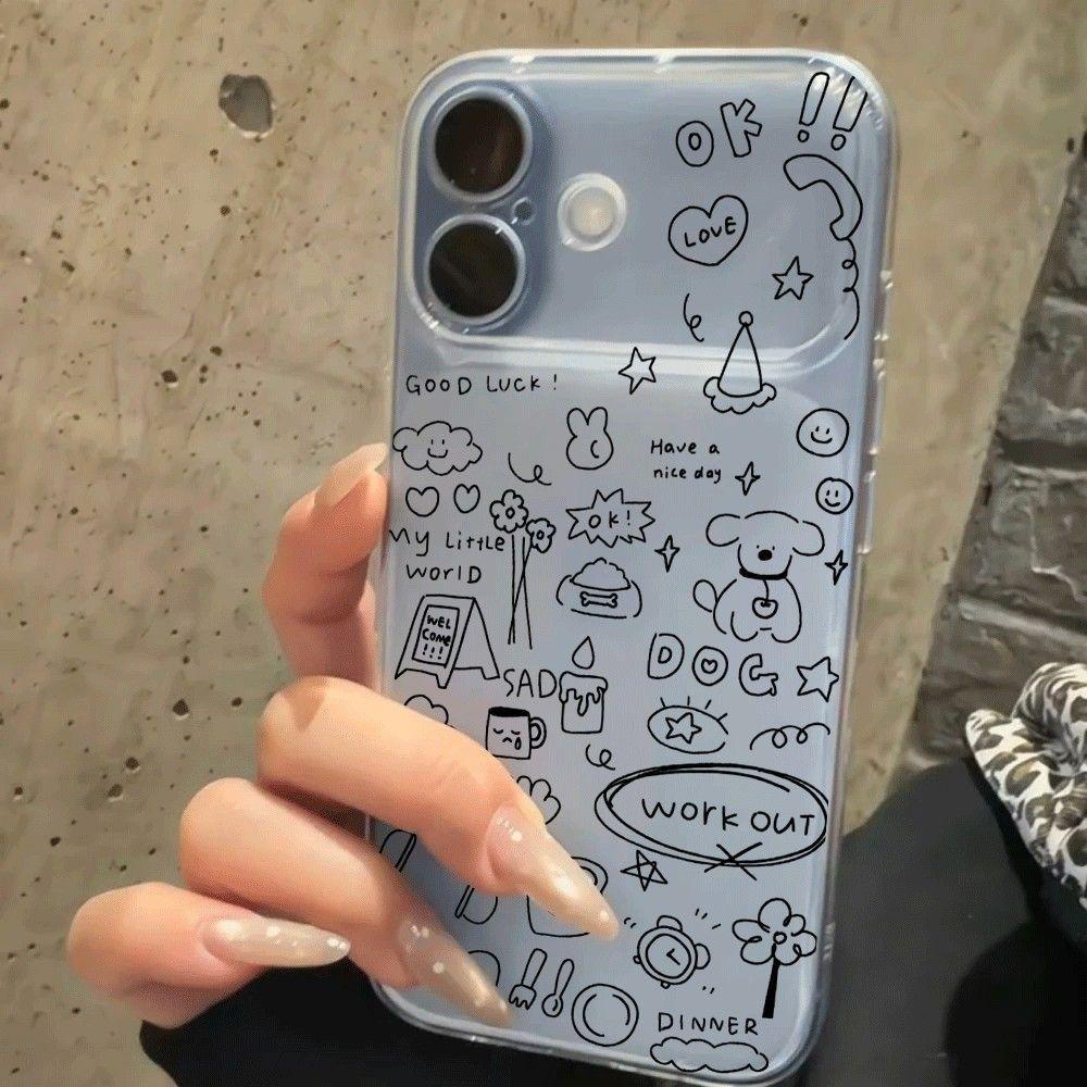 Hand-Painted Graffiti Soft Case for Apple Pro Max: Compatible with iPhone 12, 14, 15, 16, 17