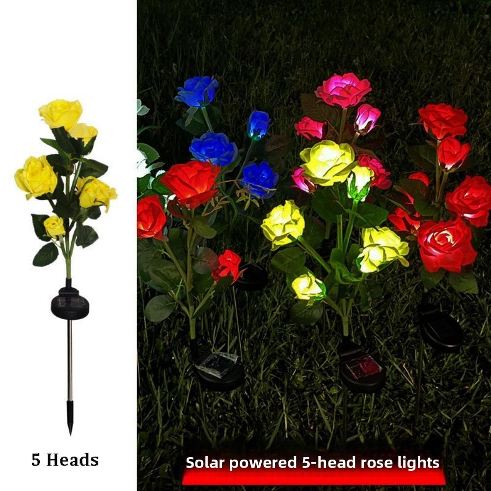3/5 Heads LED Simulated Solar Lights Waterproof 5 Colors Outdoor Decorative Solar Light Garden Solar Lights
