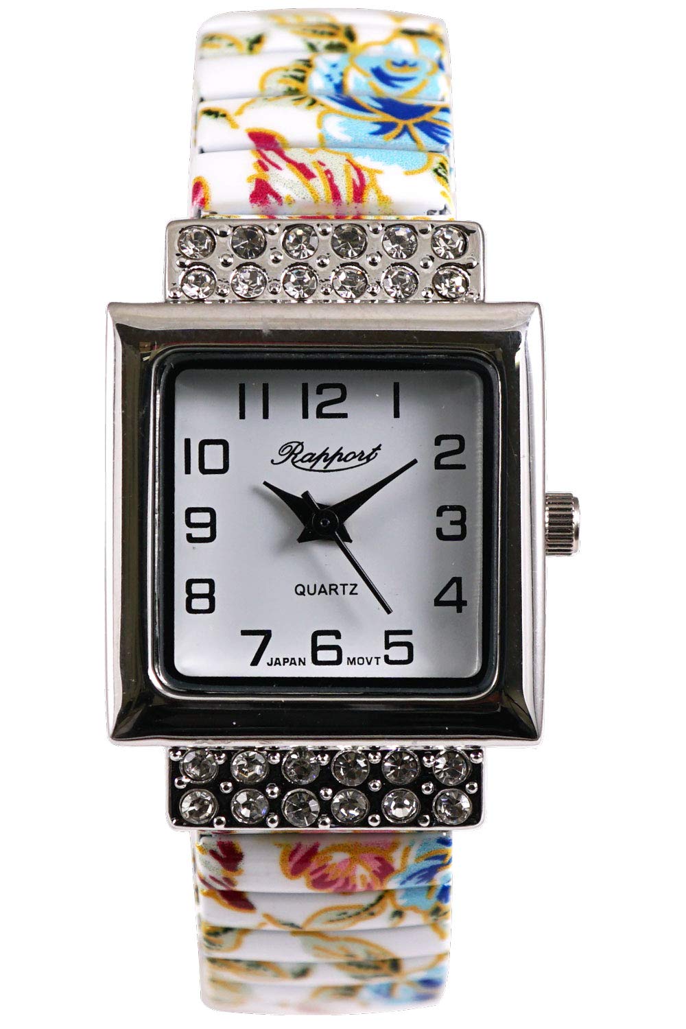 

Wristwatch with Floral White [La Paul] Pattern, Bellows, 164053, Women s,