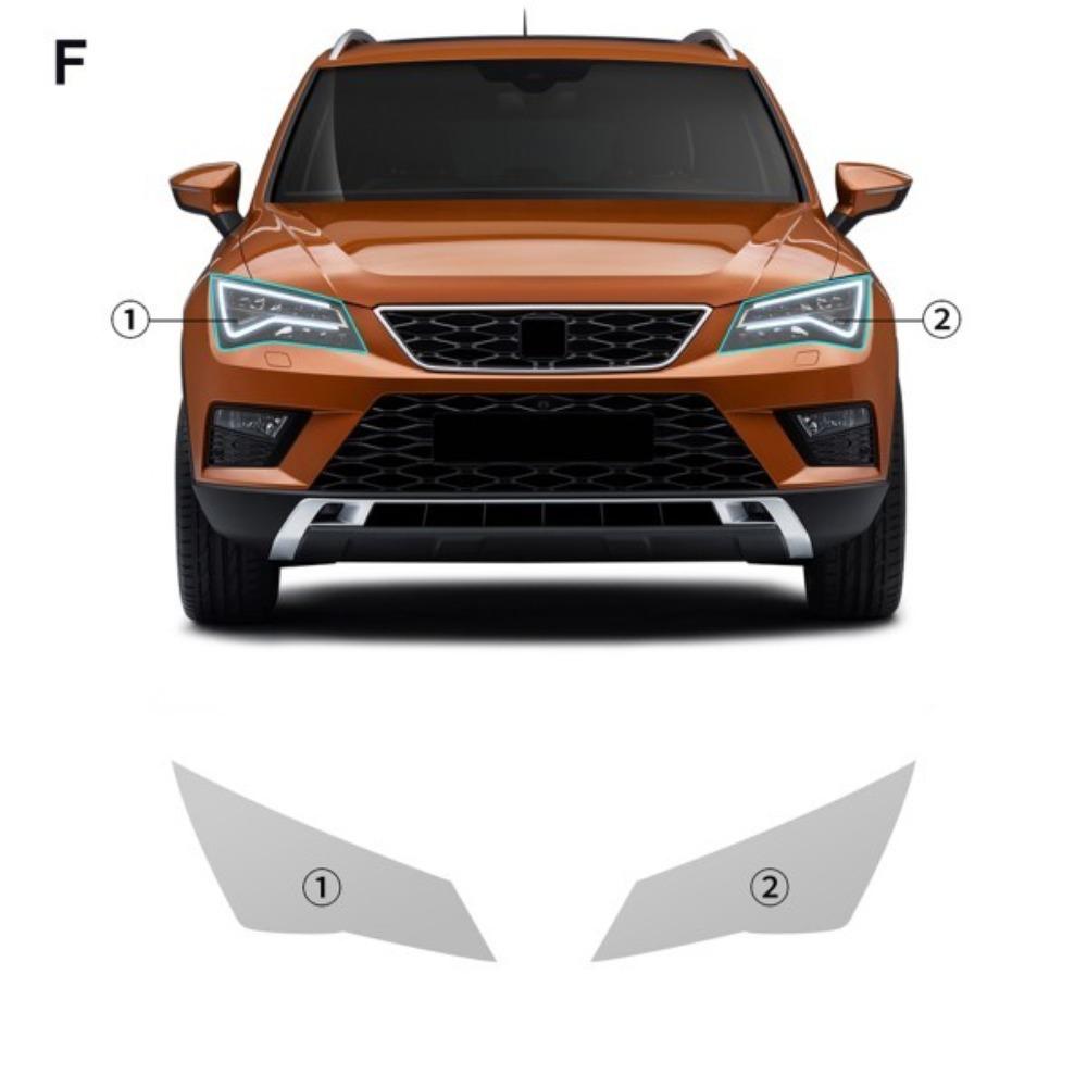 Folia ochronna na reflektory samochodowe TPU do Seat Cupra Ateca 2016–2019 Przezroczysta i Przyciemniana Czarna Odporna na zarysowania Akcesoria samochodowe