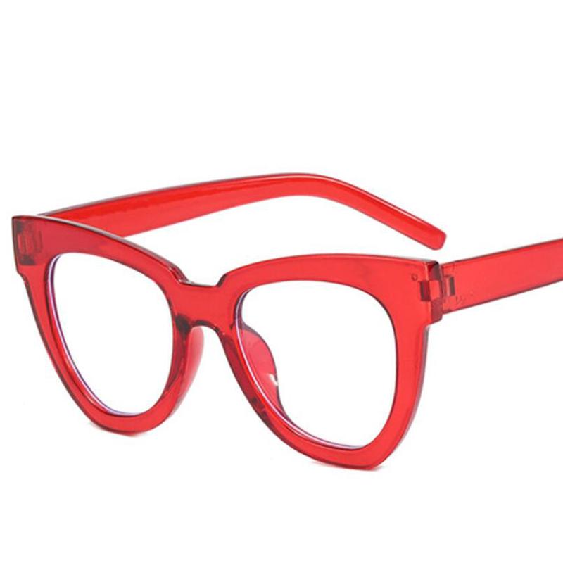 New Fashion Lady Reading Glasses Blue Light Filter Prescription Eyeglasses Brand Design Oversized Triangle Cat Eye Glasses