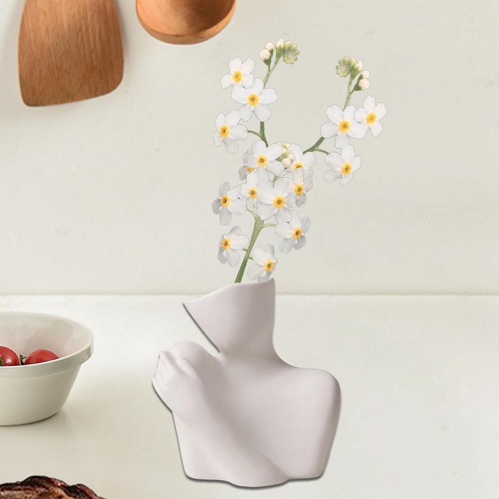 Ceramic Flower Vase Decorative Stand Accs Tabletop Planter for Dried Flower Arrangement Housewarming Desktop Bedroom Birthday