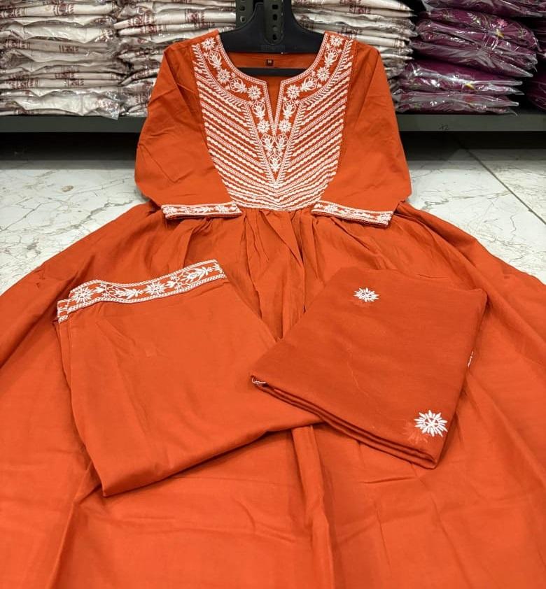 Women Cotton Anarkali Salwar Kameez Set Bollywood Party Wear Designer Top Tunic Kurti