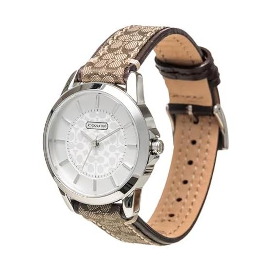 [Coach] [Regular Import] Women s Watch CLASSIC SIGNATURE White Dial Brown Leather Strap 14501525