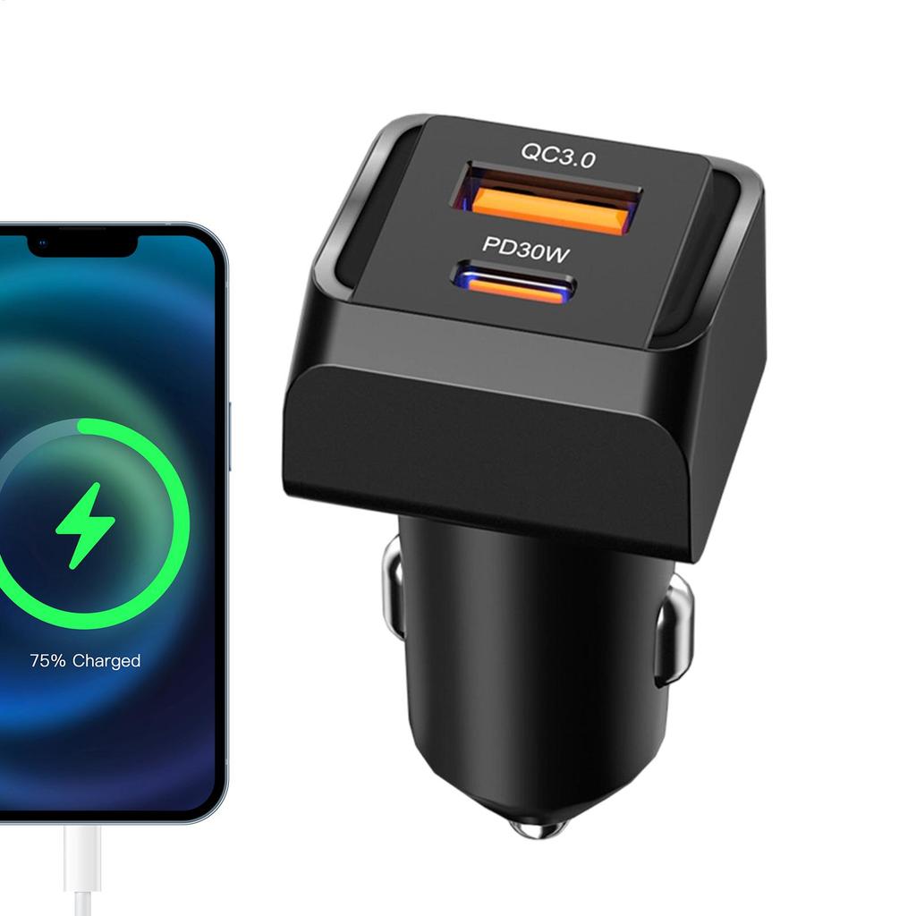 Car Charger 2-Port USB C Phone Charger Smart Device Adapter for Travel Automotive Truck RV SUV Van Sedan Cellphone Camera Tablet