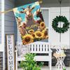 1pc, Welcome Harvest Festival Goat and Sunflowerdouble-sided Garden Flag Yard Decoration, Outdoor Decoration, Lawn Decoration, Flag Only