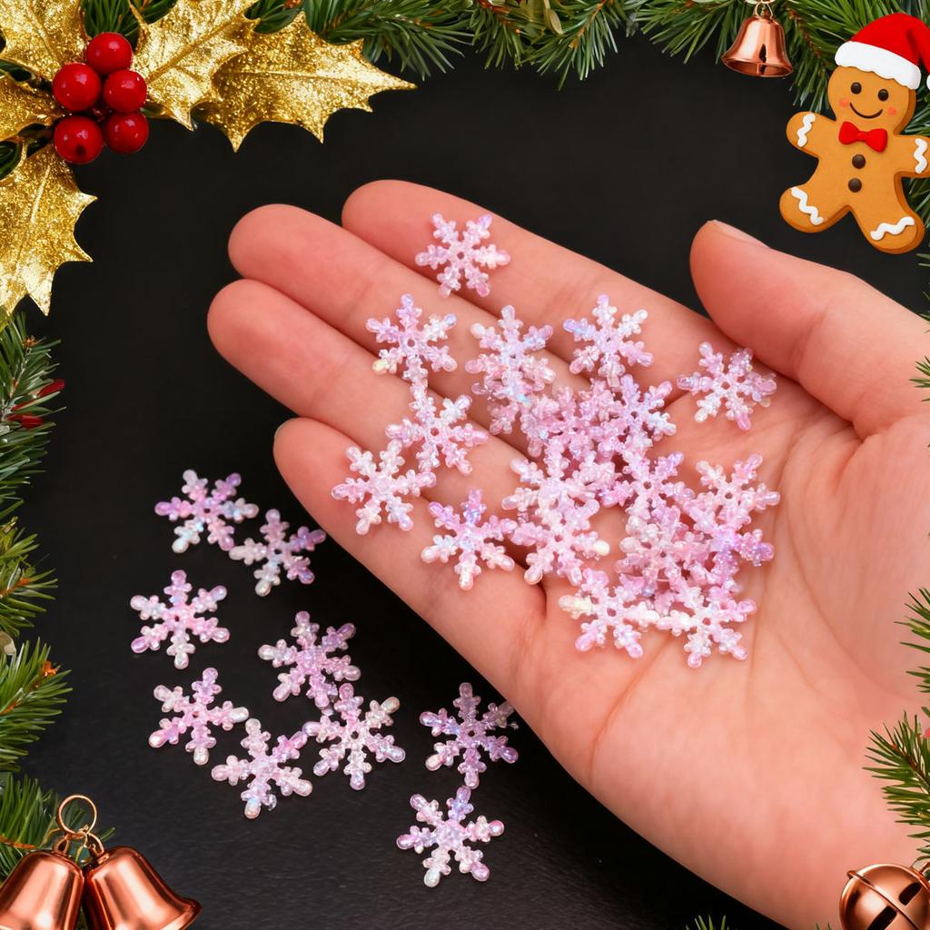 1Pack/300pcs-Artificial Snowflakes Decor Christmas Decorations for DIY Handmade Home Xmas Wedding Decor Material Home Decor