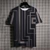 Summer Men's Short Sleeve T-Shirt Vintage Striped 3d Print Everyday Street Casual Crew-Neck Wear Oversize Tops Tees Size XXS-6XL
