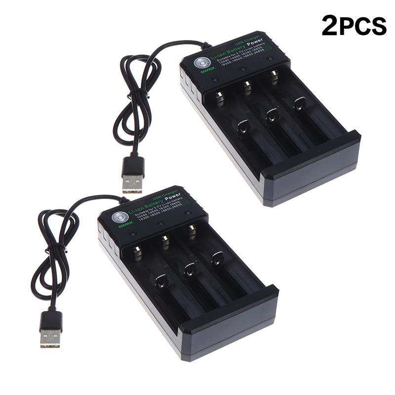 {Summer2} 3 Slots 18650 Li-ion Battery Charger USB Charger Adapter Rechargeable Li-ion Battery Charger For 18650 Battery