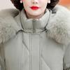 Real Fur Collar Middle Age Women Winter White Duck Down Coats Vintage Plus Size Parkas Hooded 2024 Elegant Thick Warm Down Jackets Woman Outerwears