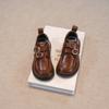 Kids Black Double Buckle Leather Shoes Thick Sole Casual School Mary Jane Shoes