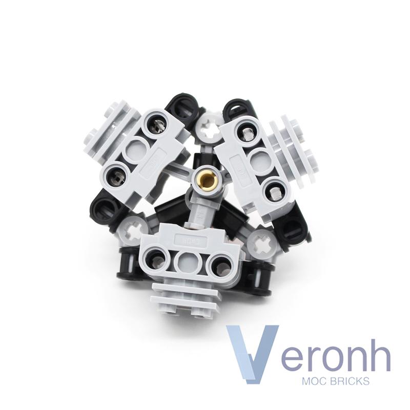 

MOC 3-цилиндровый радиальный двигатель Модель Строительные блоки Совместимый PF Набор 2850 2851 2852 2853 Технические детали Сборные кирпичи Детская игрушка