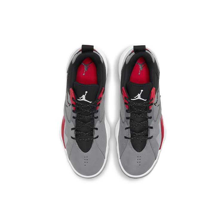 Jordan Zoom 92 Fabric Synthetic Leather Sports Round Toe Cushioning Non-Slip Wear-Resistant Low-Top Casual Shoes Unisex Sneaker Gray Red CK9183-006