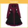 Gothic Butterfly Bow Dress With Polyester Fabric For Cosplay And Stage Performances