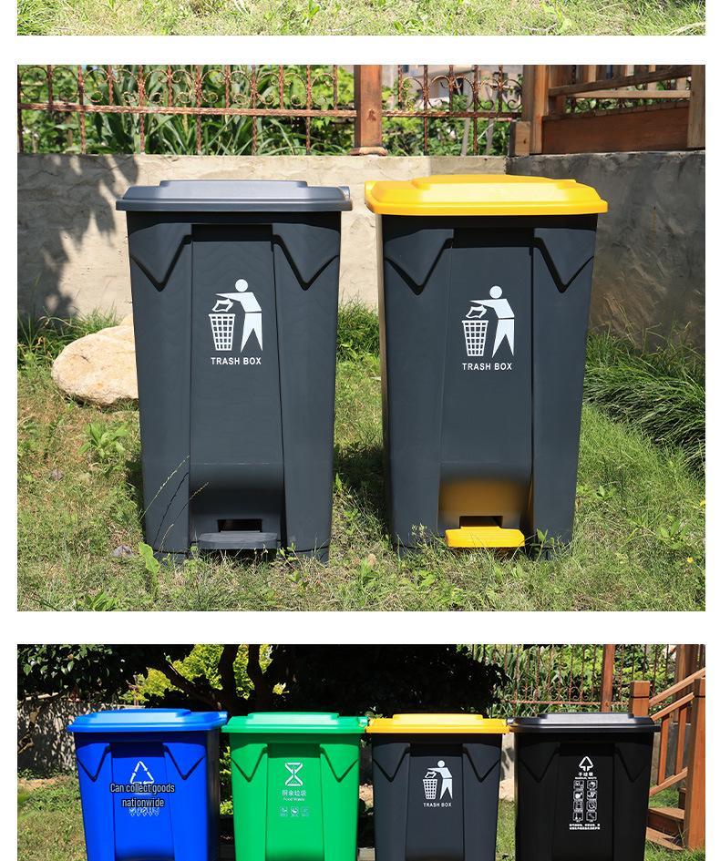 Foot-Operated Sanitation Bin: Large Outdoor Trash Can for Schools, Hospitals, Enterprises