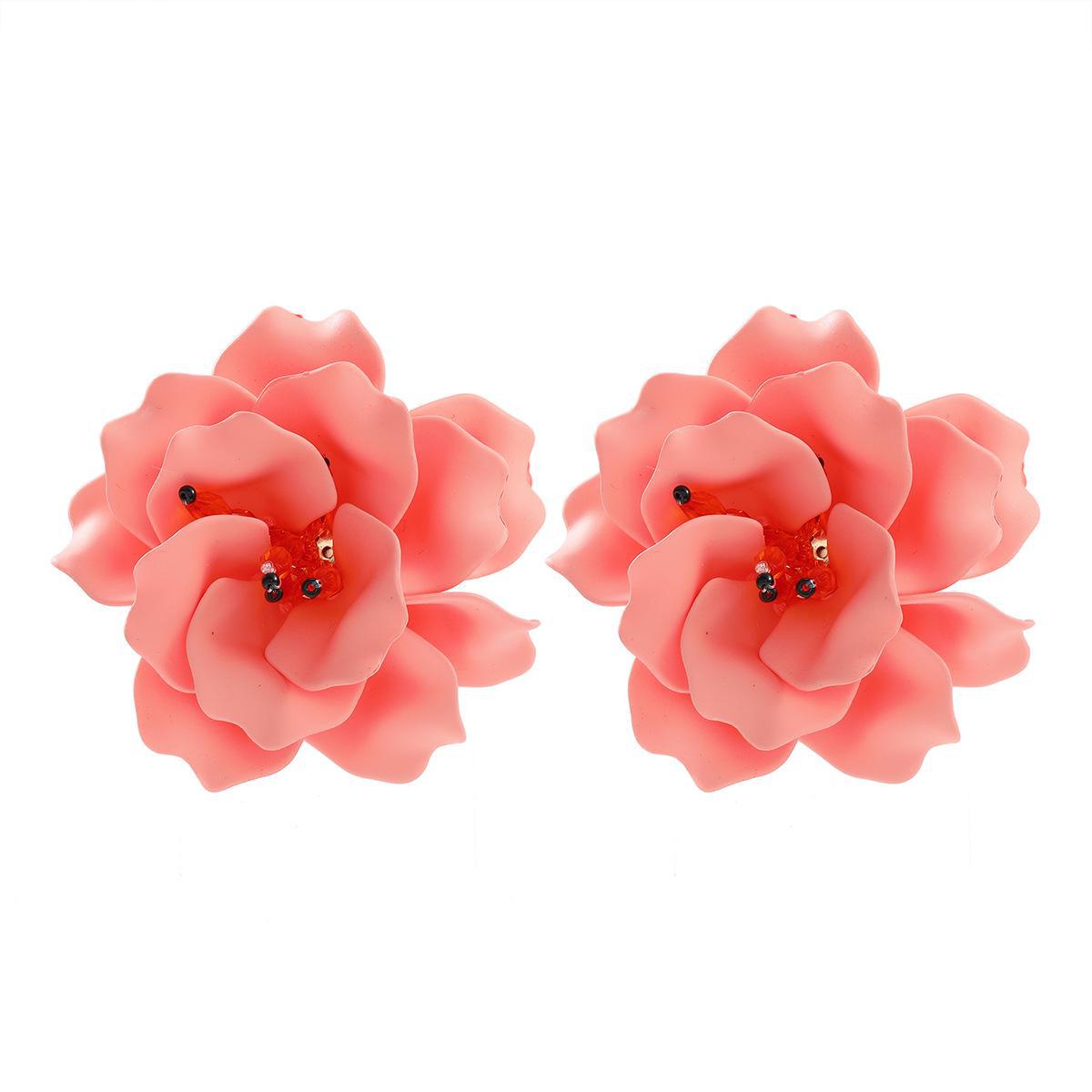 Красочные акриловые серьги-цветы в стиле бохо — ручная работа в европейском и американском стиле розовый