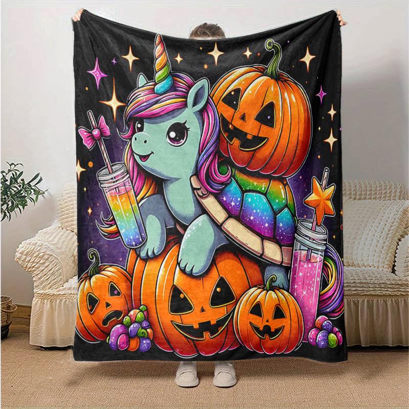 

1pc Unicorn Pumpkin Blanket Perfect for Home Decor,Living Room, Travel, Camping, Car Blankets 80x120cm