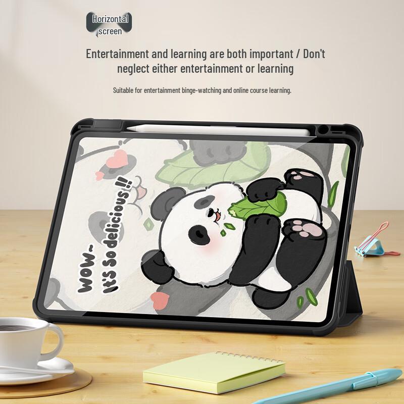 QBOSS Rotating Hungry Panda Protective Case for Apple iPad