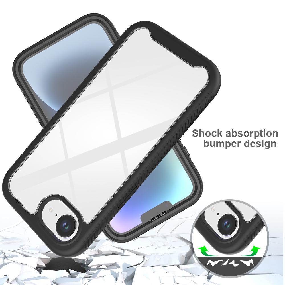 For iPhone 16e Case PC+TPU Phone Clear Back Cover with PET Screen Film