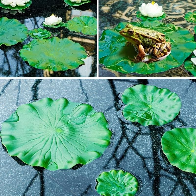 5/7pcs, Artificial Lotus, Realistic Water Floating Foam Lotus, Fake Water Lily Leaves, Home Garden Yard Pond, Home Decor