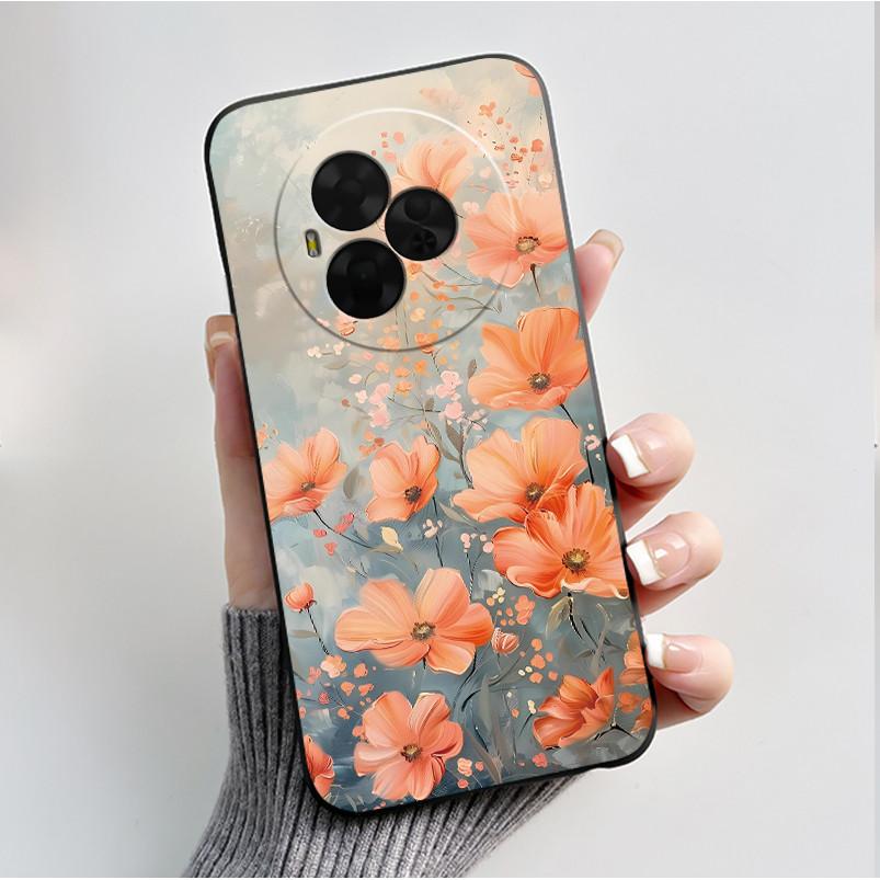Printing Pattern Case For TCL Nxtpaper 60 Ultra Soft Silicone Black Shell Cover Cute Flower Cartoon Casing