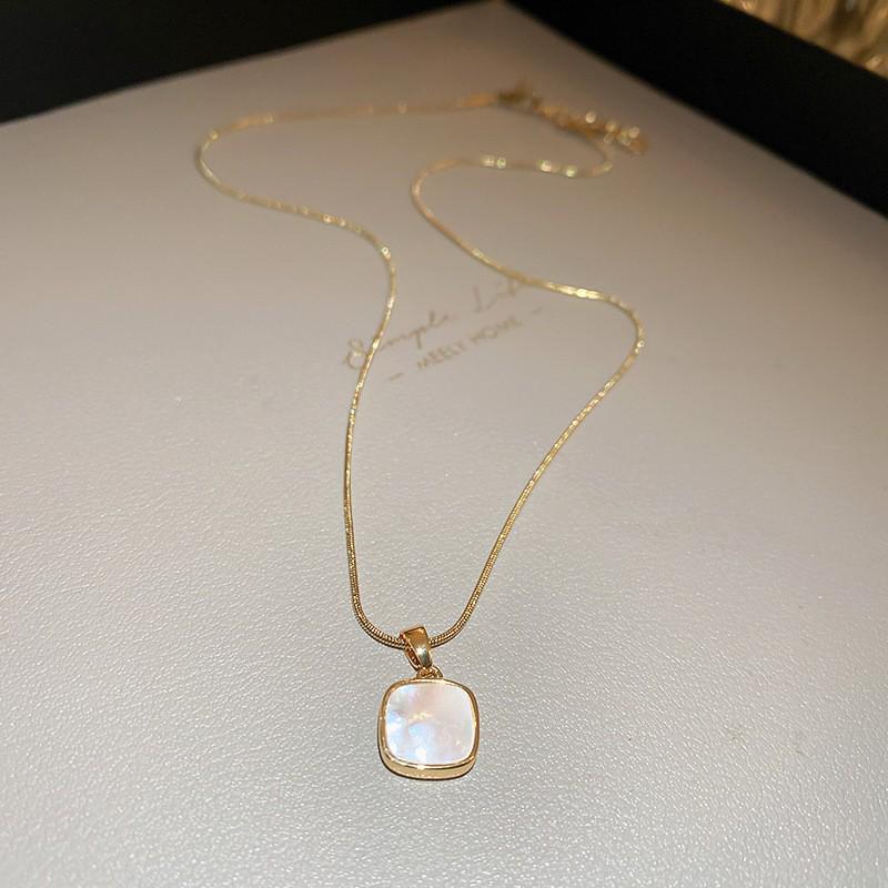 Goldbarren Bohnen Halskette - Edelstahl, Nischendesign, Schlichte Schlüsselbeinkette, Vielseitiger Modeschmuck