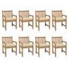 Chaises de jardin - MAISON EXCLUSIVE - Lot de 8 - Teck massif - Coussins crème - Résistant intempéries