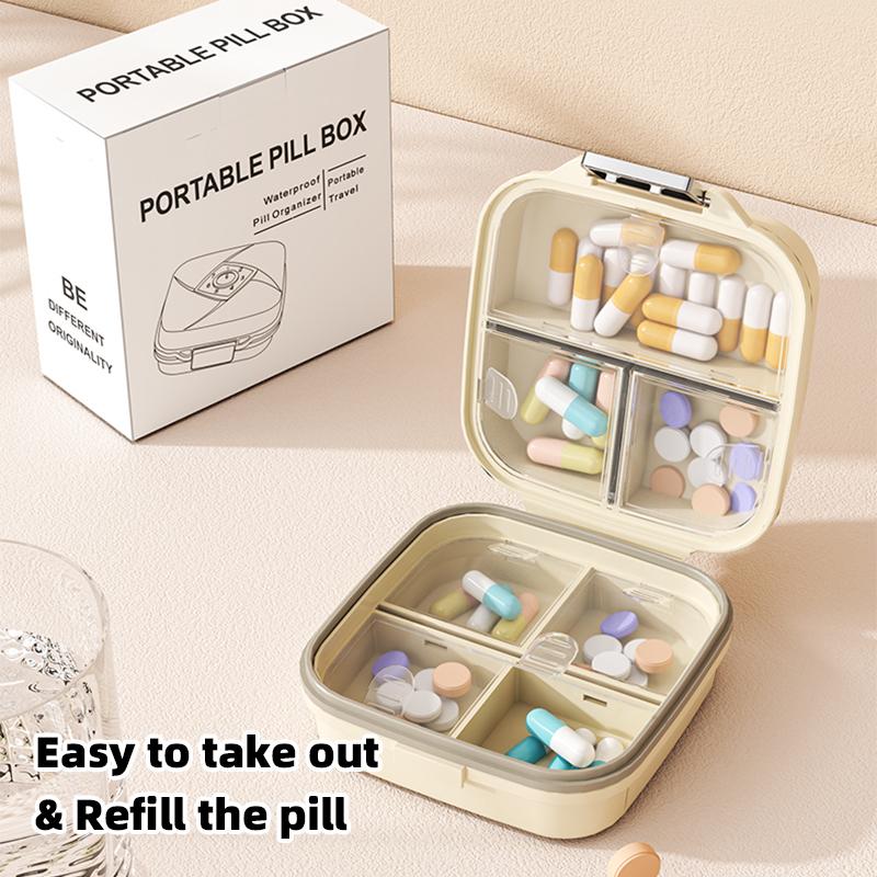 7-Compartment Sealed Medicine Box Counting Pill Box Waterproof Moisture-Proof Portable for Business Trips Medication Carrying