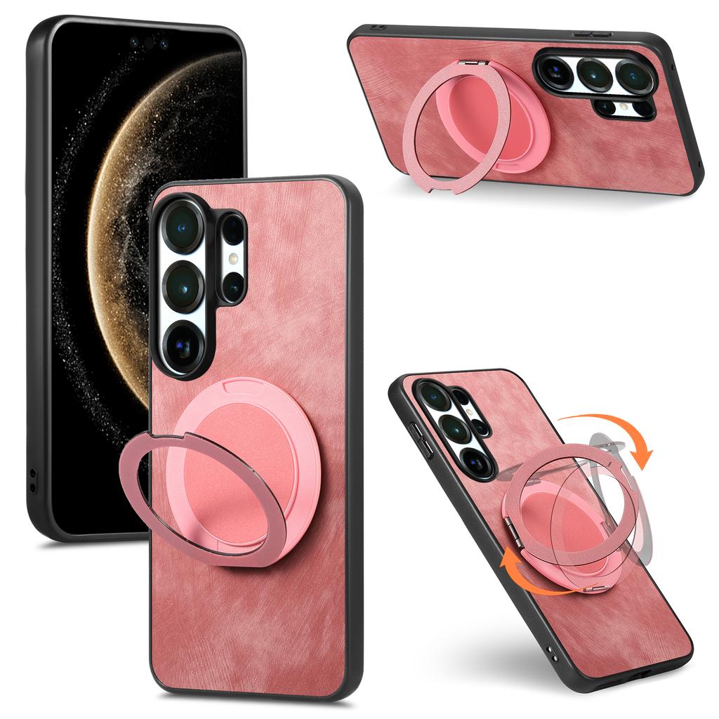 Manetic Bracket Stand Leather Phone Case for Samsung Galaxy S26 S23 S22 S25 S21 Ultra Plus Note20 S23 S24 FE S26 Ultra Cover