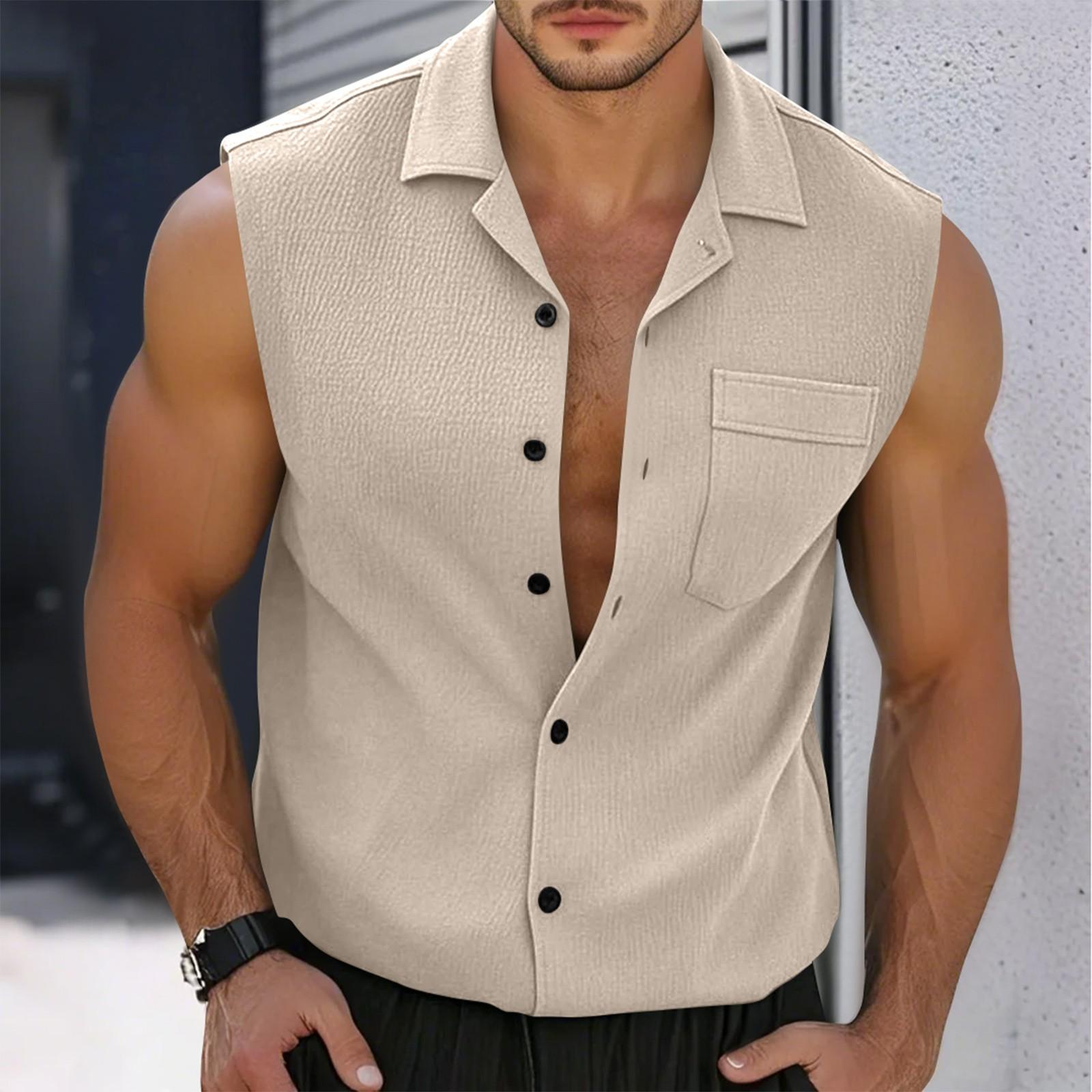 

Модный мужской карманный повседневный кардиган с воротником-стойкой, жилет, индивидуальное мужское платье с коротким рукавом и лацканами M