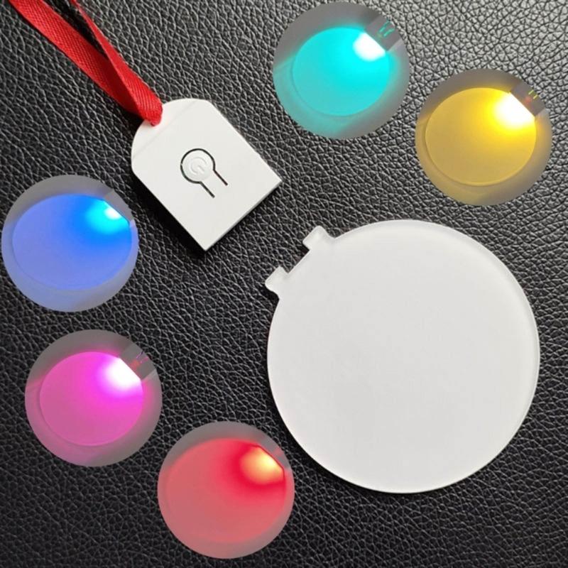 Light Up Hanging Ornaments Rechargeable DIY Acrylic Blank Pendant Charm with Rope for Festival Wedding Party Home Decor