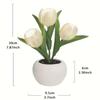 1pc Tulips Flower Night Light For Room Decor LED Charging Flower Potted Night Light Cute Small Tulips Bedside Lamp
